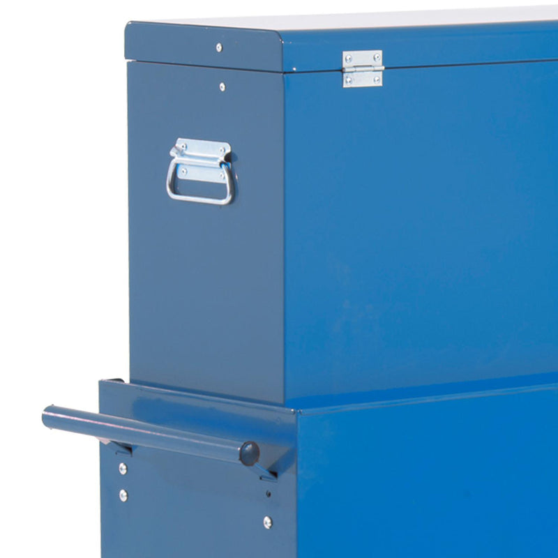 Carrello Porta Attrezzi da Officina Professionale Cassettiera in Lamiera Blu 61.5x33x113 cm 