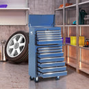 Carrello Porta Attrezzi da Officina Professionale Cassettiera in Lamiera Blu 61.5x33x113 cm 