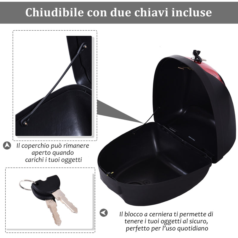 Bauletto Universale per Scooter 30L Nero 41x40x30 cm 