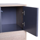 Credenza Mobile da Soggiorno in Legno Naturale e Grigio Scuro 