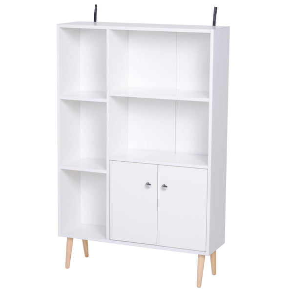 Mobiletto Libreria con Piedini in Legno di Pino Bianco 80x23.5x118 cm sconto