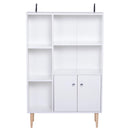 Mobiletto Libreria con Piedini in Legno di Pino Bianco 80x23.5x118 cm 