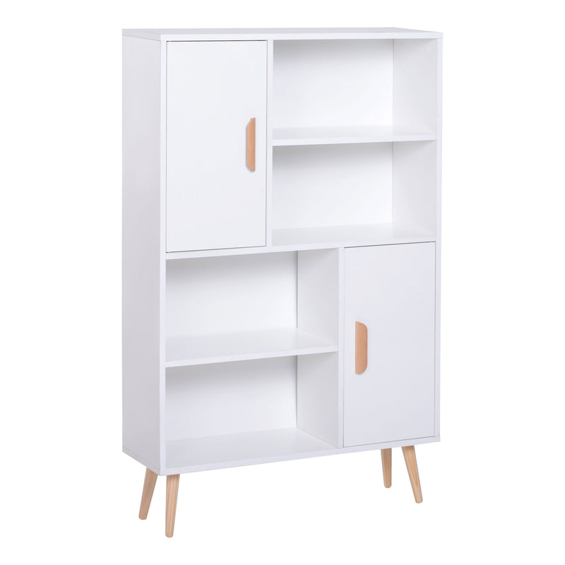 Libreria con Piedini in Legno di Pino Bianco 80x23.5x123 cm 