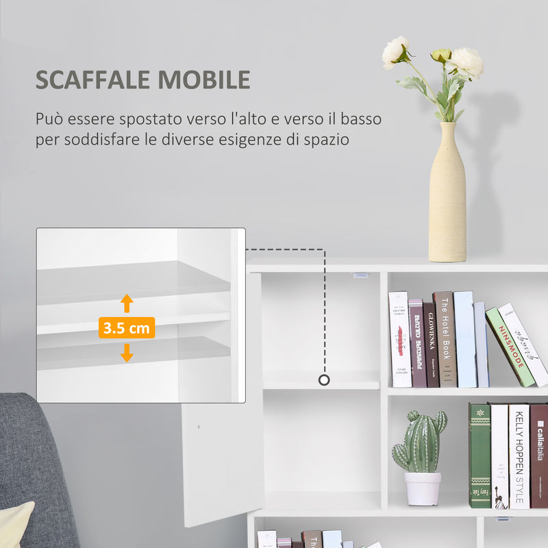 Libreria con Piedini in Legno di Pino Bianco 80x23.5x123 cm 