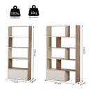 Libreria Scaffale a Ripiani Salvaspazio per Soggiorno in Legno 141x29x176 cm Bianco Rovere 