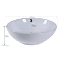 Lavabo da Appoggio in Ceramica Smaltato Design Moderno Bianco 42x42x14 cm 