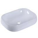 Lavabo da Appoggio Rettangolare in Ceramica Smaltata Bianco 56x42x14.5 cm 