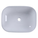 Lavabo da Appoggio Rettangolare in Ceramica Smaltata Bianco 56x42x14.5 cm 