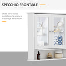 Specchiera da Bagno 2 Ante in MDF Bianco 56x13x58 cm 