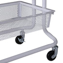 Carrello da Cucina Multiuso Salvaspazio 3 Livelli in Acciaio a Rete Bianco 47x38.5x89 cm