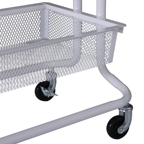 sconto Carrello da Cucina Multiuso Salvaspazio 3 Livelli in Acciaio a Rete Bianco 47x38.5x89 cm