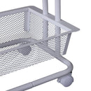 Carrello da Cucina Multiuso Salvaspazio 3 Livelli in Acciaio a Rete Bianco 40x30x79 cm