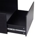 Scatola Multiuso in Legno con Cassetto Scorrevole Nero 70x60x42 cm 