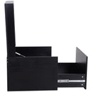 Scatola Multiuso in Legno con Cassetto Scorrevole Nero 70x60x42 cm 