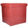Puff in Similpelle rosso quadro cm 38x38xh39