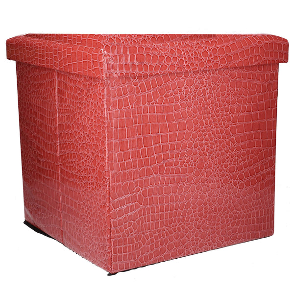 Puff in Similpelle rosso quadro cm 38x38xh39 acquista