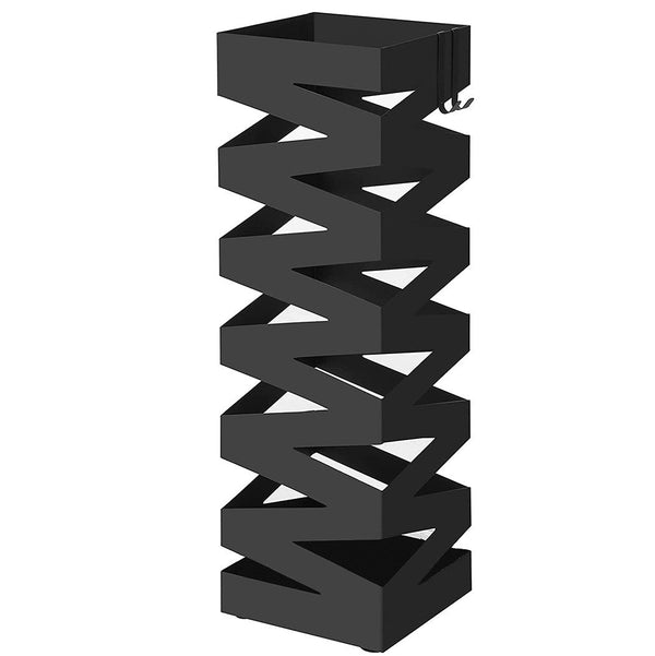 sconto Portaombrelli 49x15,5 cm in Metallo Nero Quadrato con Ganci