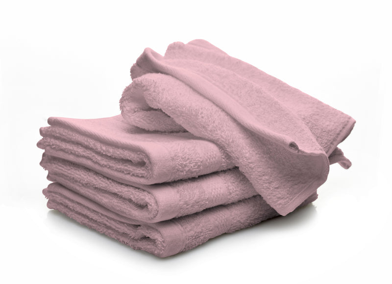 Set Spugna Asciugamani Ospite + Salvietta Rosa