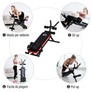 Panca Addominali Multifunzionale Regolabile Max 100Kg con Schermo 