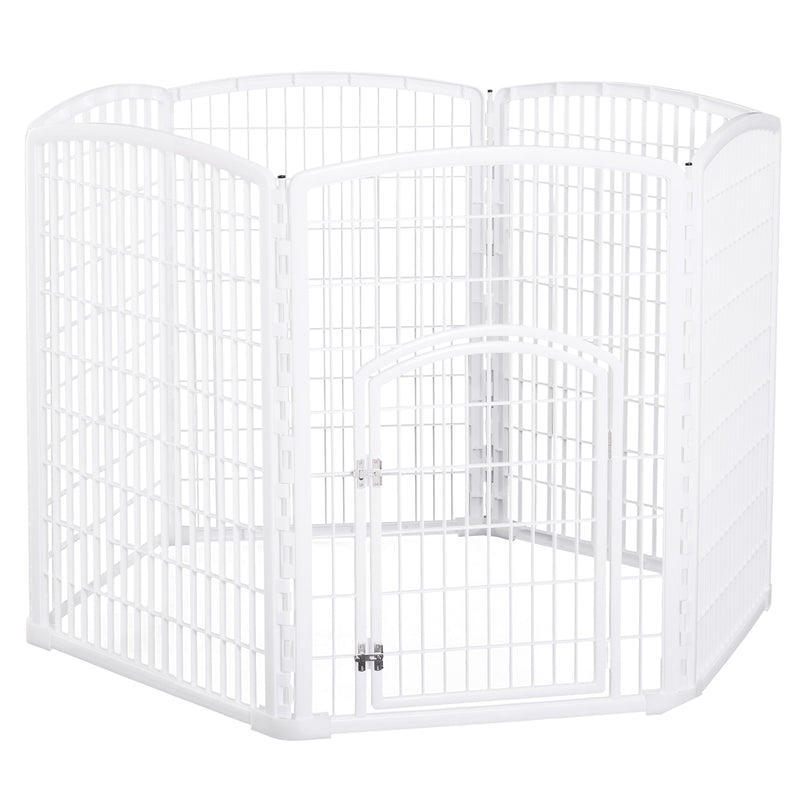 Recinto per Animali Domestici Cani Gatti Ø135 cm in Plastica  Bianco