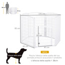 Recinto per Animali Domestici Cani Gatti Ø135 cm in Plastica  Bianco