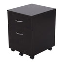 Cassettiera Portadocumenti da Ufficio in Legno 2 Cassetti per A4 Chiusura di Sicurezza  Nera