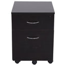 Cassettiera Portadocumenti da Ufficio in Legno 2 Cassetti per A4 Chiusura di Sicurezza  Nera