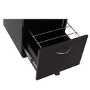 Cassettiera Portadocumenti da Ufficio in Legno 2 Cassetti per A4 Chiusura di Sicurezza  Nera