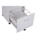 Cassettiera Portadocumenti da Ufficio in Legno 2 Cassetti per A4 Chiusura di Sicurezza  Bianca