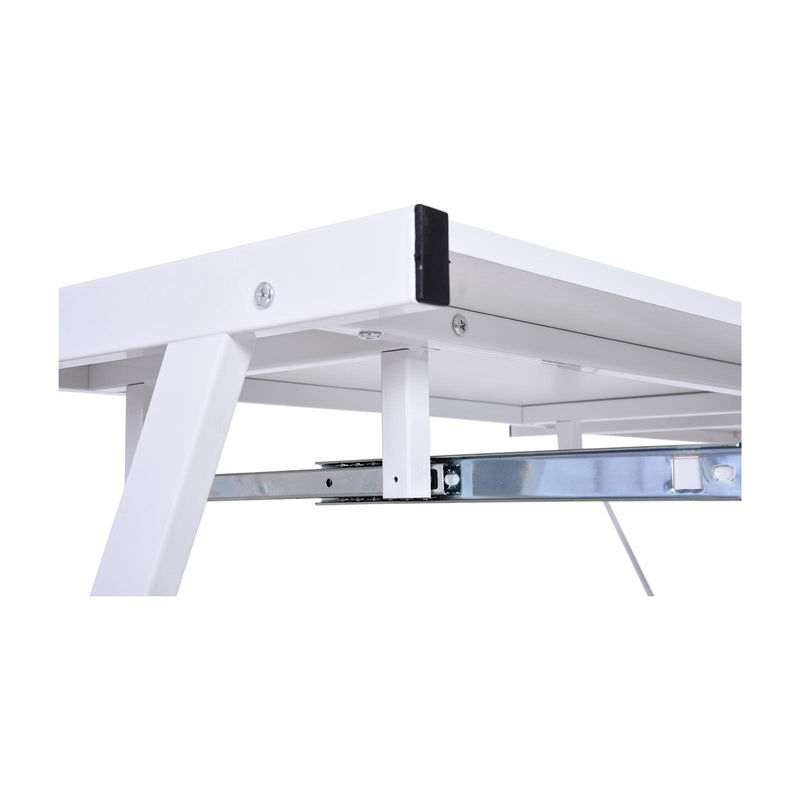 Scrivania da Ufficio Grande ad Angolo in Acciaio e MDF 130x130x73.5 cm  Bianca