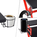Scrivania da Gaming 168x66x92.5 cm in Acciaio e MDF con Portabicchiere  Rossa e Nera