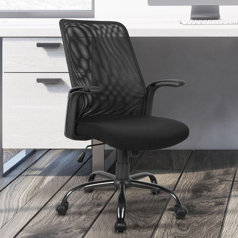 Sedia da Ufficio Direzionale in Tessuto a Rete Regolabile  H101 Nera