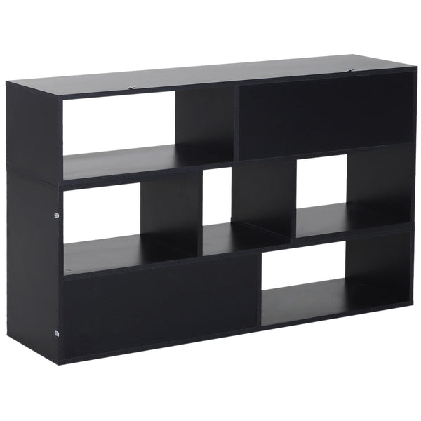 Libreria Salvaspazio per Soggiorno in Legno 120-165 x35x50 cm Nera sconto