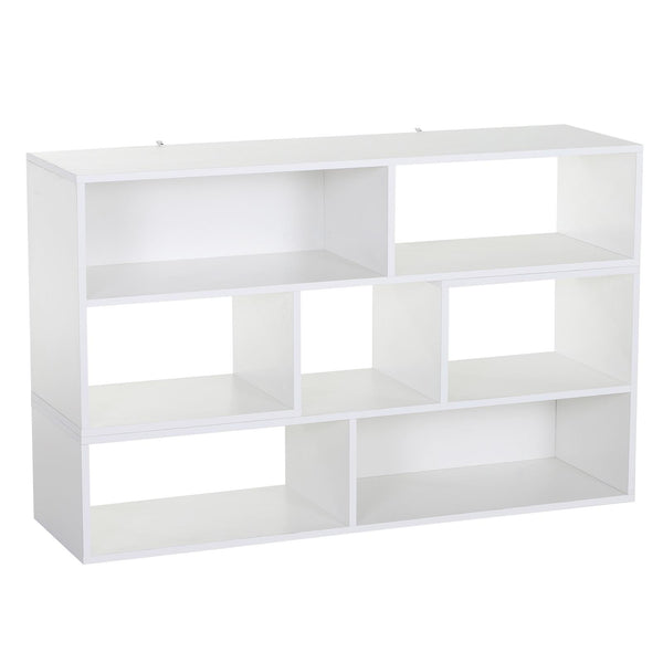 online Libreria Salvaspazio per Soggiorno in Legno 120-165 x35x50 cm Bianca