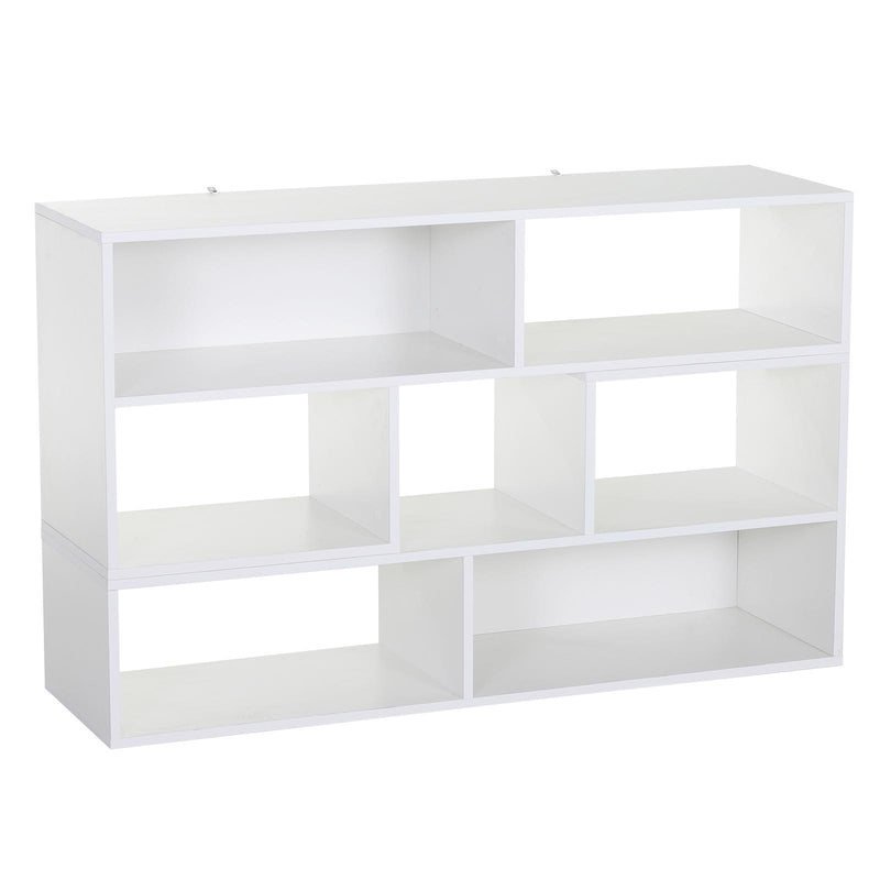 Libreria Salvaspazio per Soggiorno in Legno 120-165 x35x50 cm  Bianca