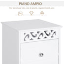 Mobiletto Bagno Cassettiera 3 Cassetti in Legno 30x30x68.5 cm  Floreare Bianco