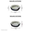Cuccia Imbottita per Cani e Gatti in Poliestere Coccole Panna