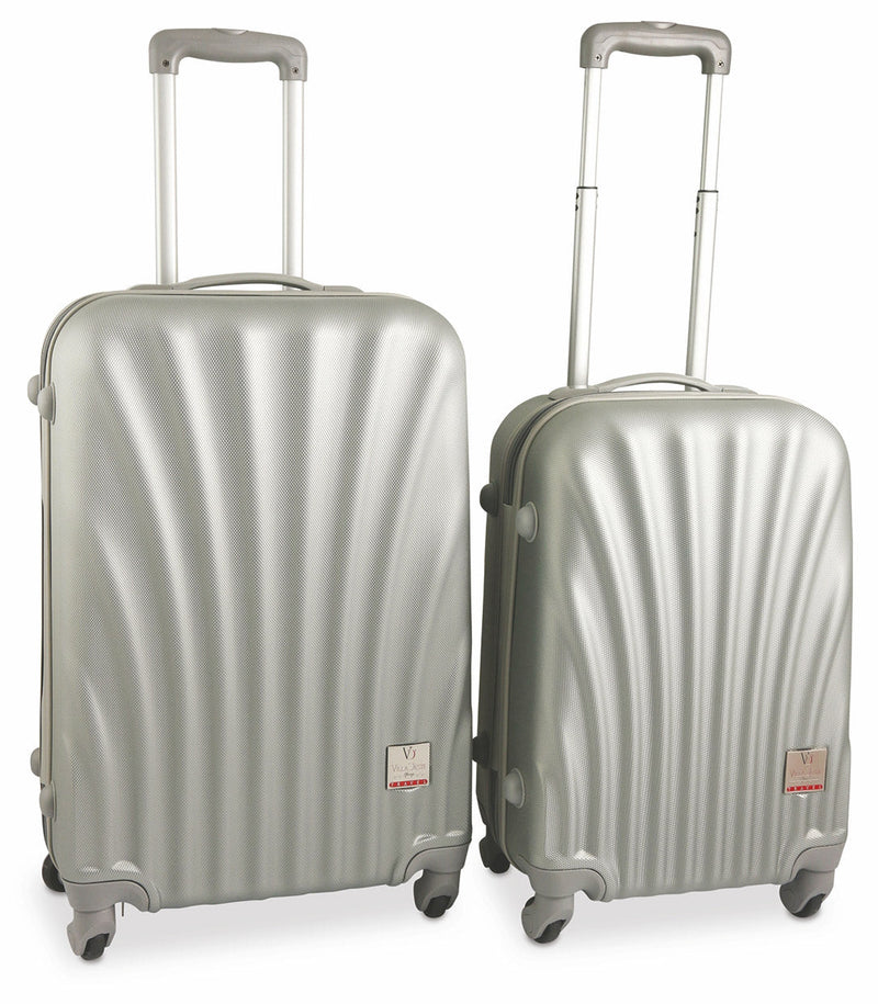 Set 2 Valigie Trolley Rigide in ABS 4 Ruote TSA Soriani Grigio