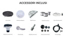 Vasca Idromassaggio Spa Denver Smontabile Trasportabile con Wifi per 6 Persone 182x182x70 cm in Materiale Plastico Grigio