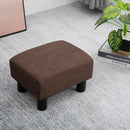 Pouf Poggiapiedi Imbottito in Legno Massello 40x30x24 cm  Marrone
