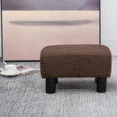Pouf Poggiapiedi Imbottito in Legno Massello 40x30x24 cm  Marrone