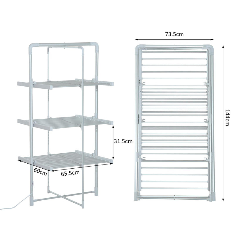 Stendibiancheria Elettrico Verticale Riscaldato 300W 
