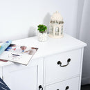 Credenza Mobile Soggiorno 2 Cassetti 1 Anta in MDF 75x34x60.5 cm  Bianco