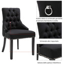 Sedia Imbottita Rivestimento in Lino  Nera