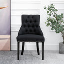Sedia Imbottita Rivestimento in Lino  Nera