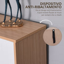 Madia 2 Ante 3 Cassetti Design Scandinavo in Legno Rovere 145x30x75 cm  Bianca e Naturale