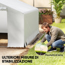 Capanno da Giardino e Tenda Garage 3x3 m Impermeabile con Porta Avvolgibile in Metallo e PE Bianco      