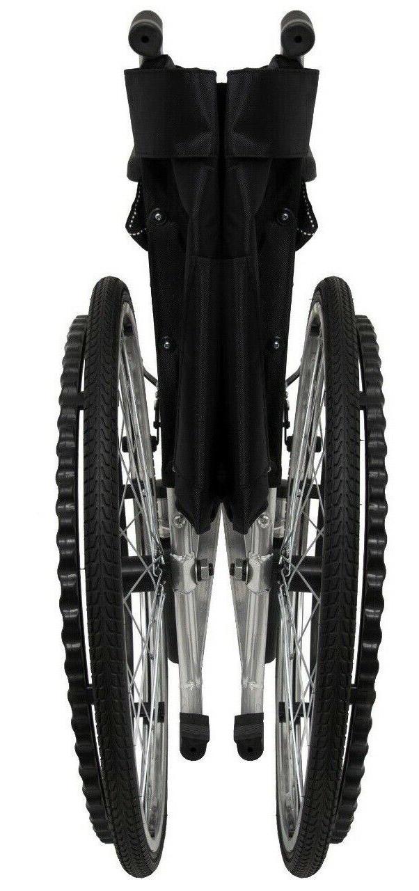 Sedia a Rotelle Pieghevole ad Auto Spinta in Acciaio Rizzetti 