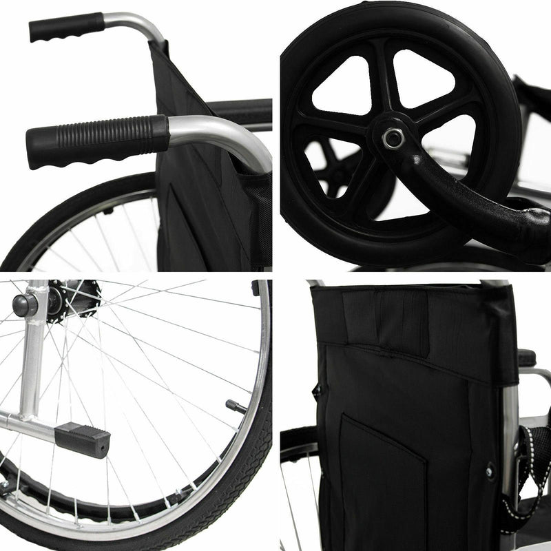 Sedia a Rotelle Pieghevole ad Auto Spinta in Acciaio Rizzetti 