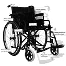 Sedia a Rotelle Pieghevole ad Auto Spinta in Acciaio Rizzetti Nera